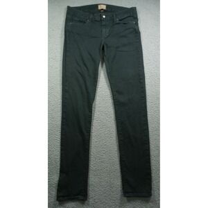 Paige Jeans Womens Size31 Green Denim Peg Skinny Mid‎ Rise Stretch Dark Wash
